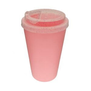 Vaso E-coffee con tapa Glitter